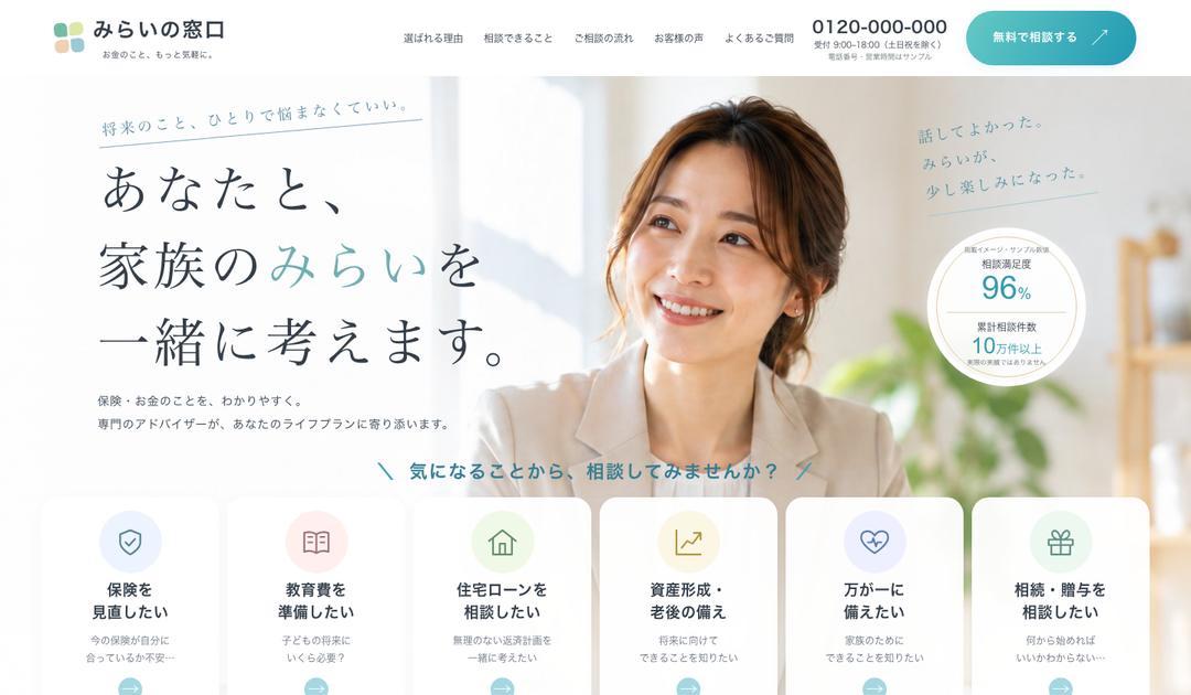目的別ナビ型の見本 みらいの窓口
